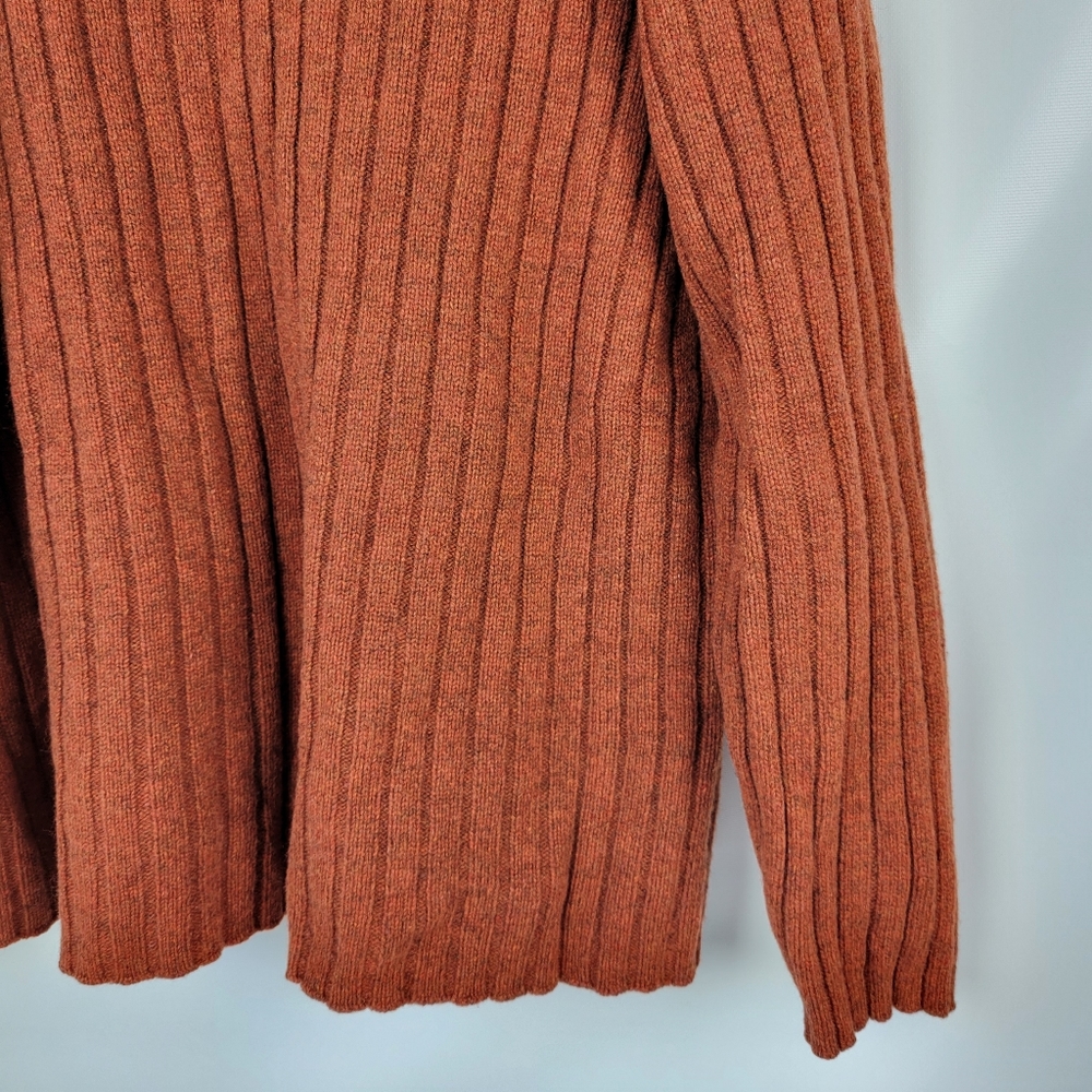 100% Wool Knit Burnt Orange Sweater Sz XL - Picture 7 of 8